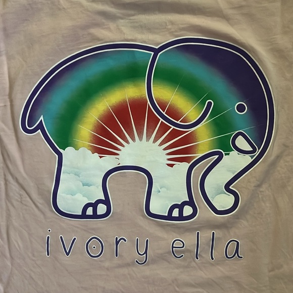 Ivory Ella Long Sleeve Rainbow Elephant Long-sleeve Top Size M Coastal Beach - Picture 2 of 5